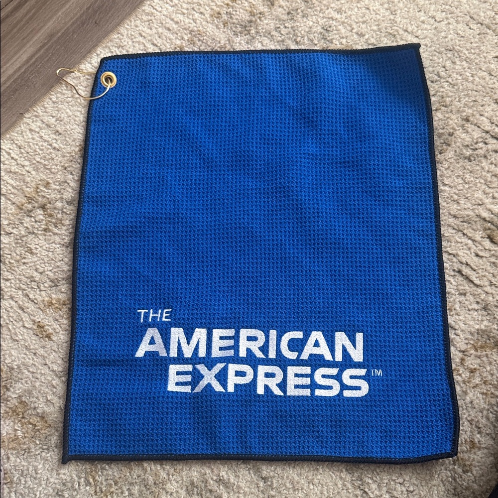 NEW American Express PGA Golf Towel AmEx Blue & White Terry